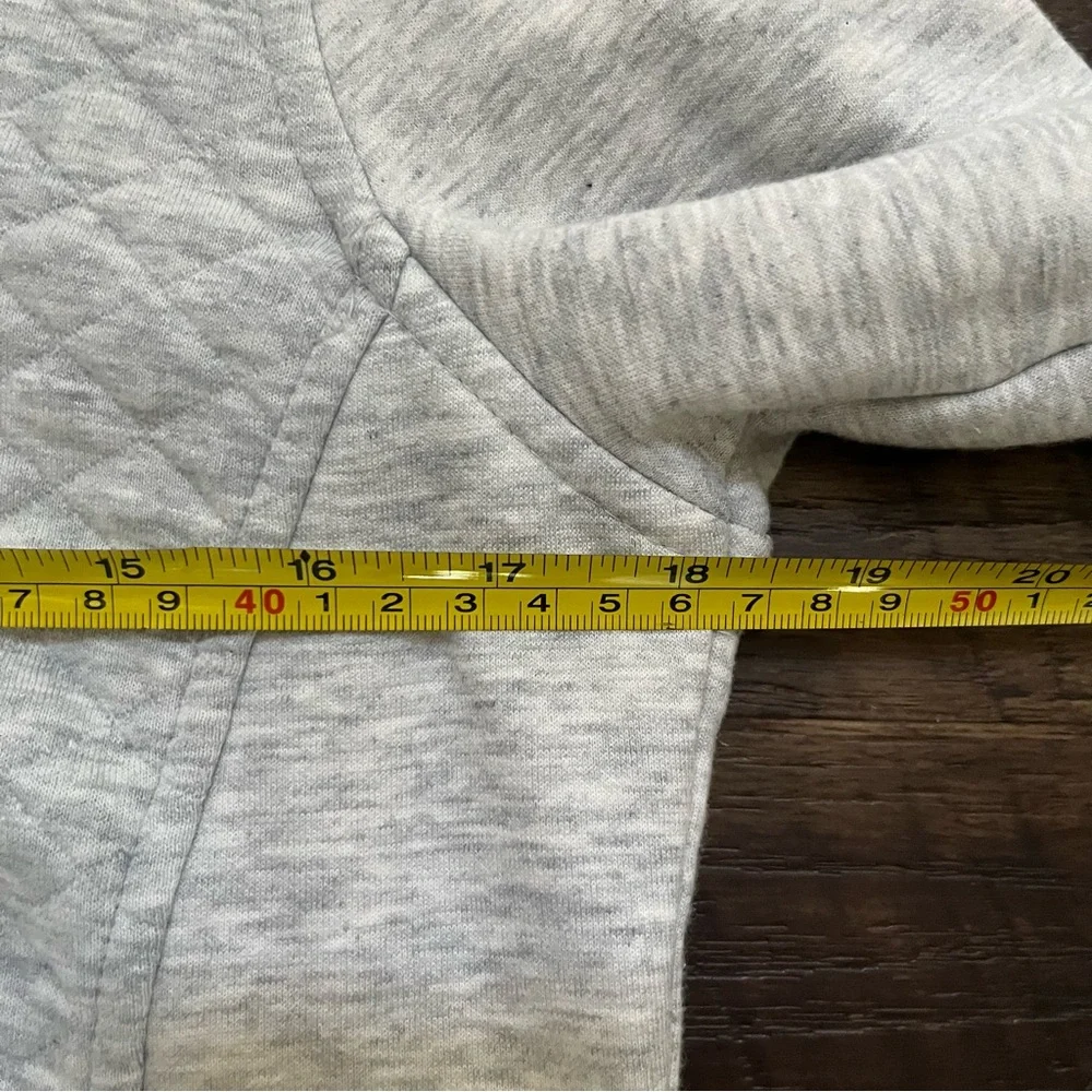 LL Bean 502745 quilted quarter zip 1/4 light gray pullover lightweight jacket XS - Picture 7 of 10